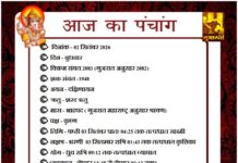आज का पंचांग